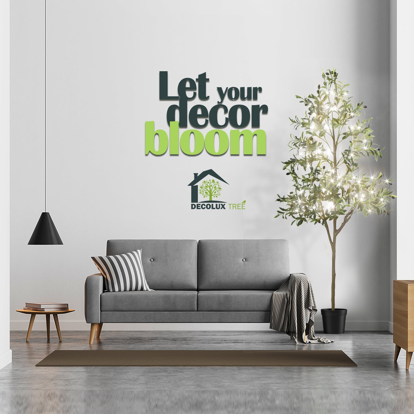 Artificial Plants with Natural Wood Trunk and Lifelike Fruits for Home Office Decor